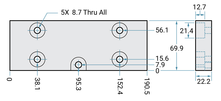 IVTABKR-EPLT-KIT end plate dimension drawing